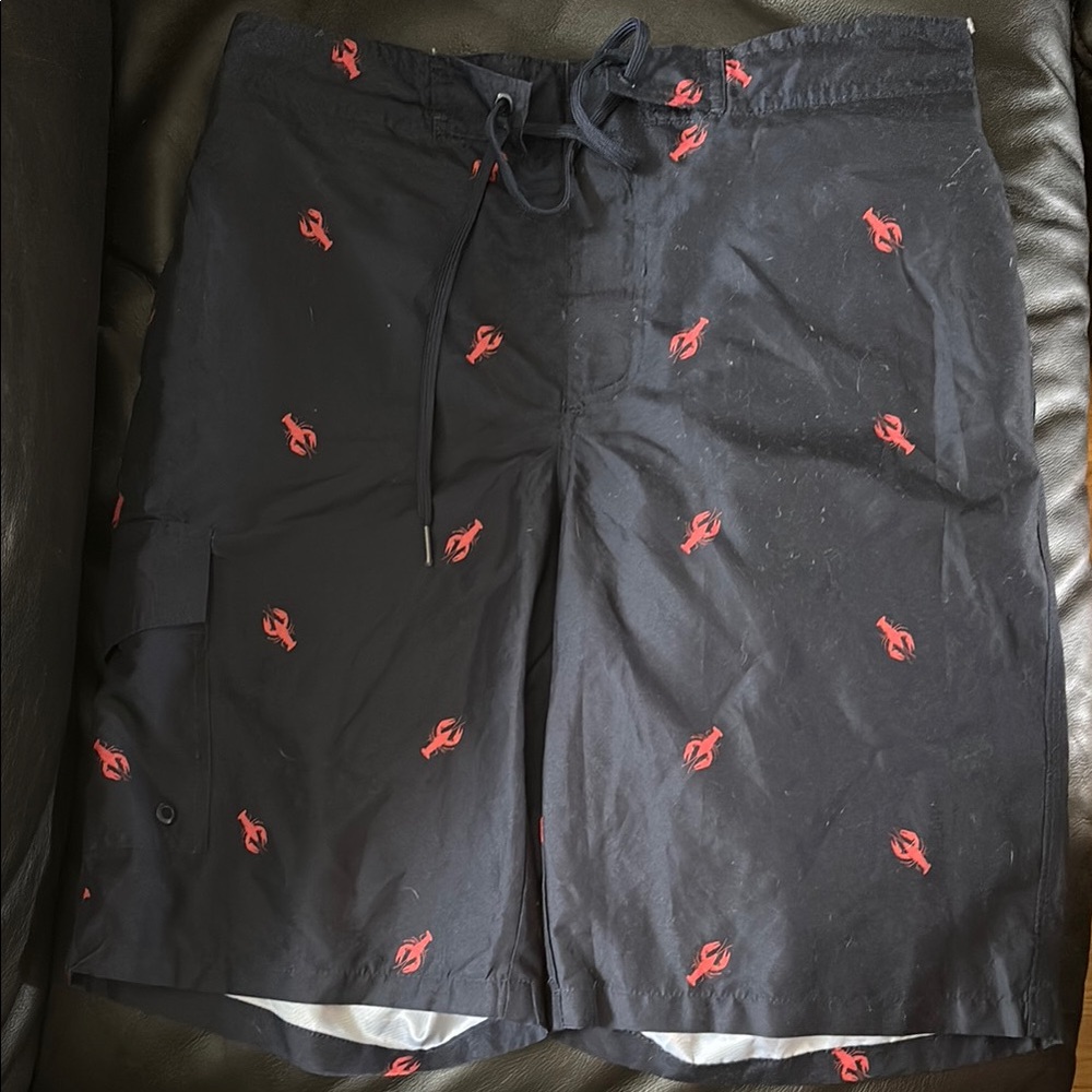 Bass navy and Red Board swim shorts with lobsters size M